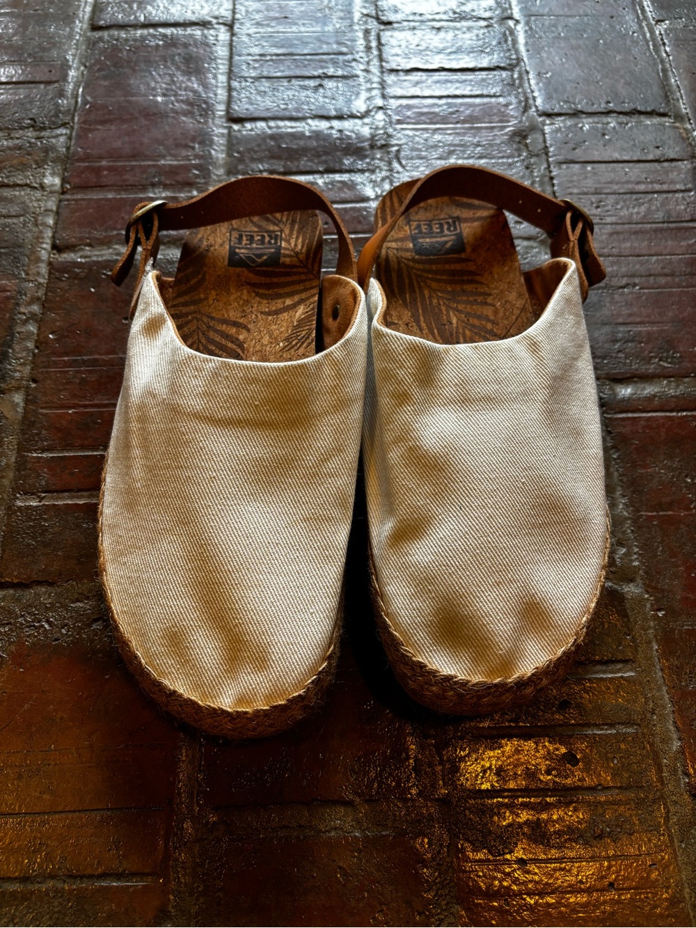 Reef Cream Canvas Espadrille Slingback